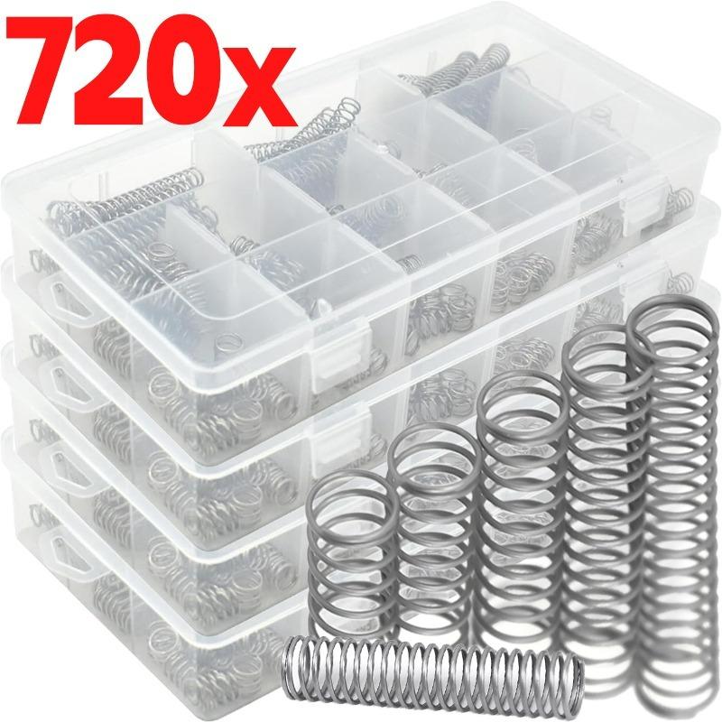 

Stainless Steel Springs Assortment Kit Compression Spring for Mechanical Repairs DIY Versatile Compression Extension Hardware 240pcs(1 box)