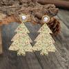 Christmas Tree Sequin Dangle Earrings: Exaggerated Holiday Fashion Gift
