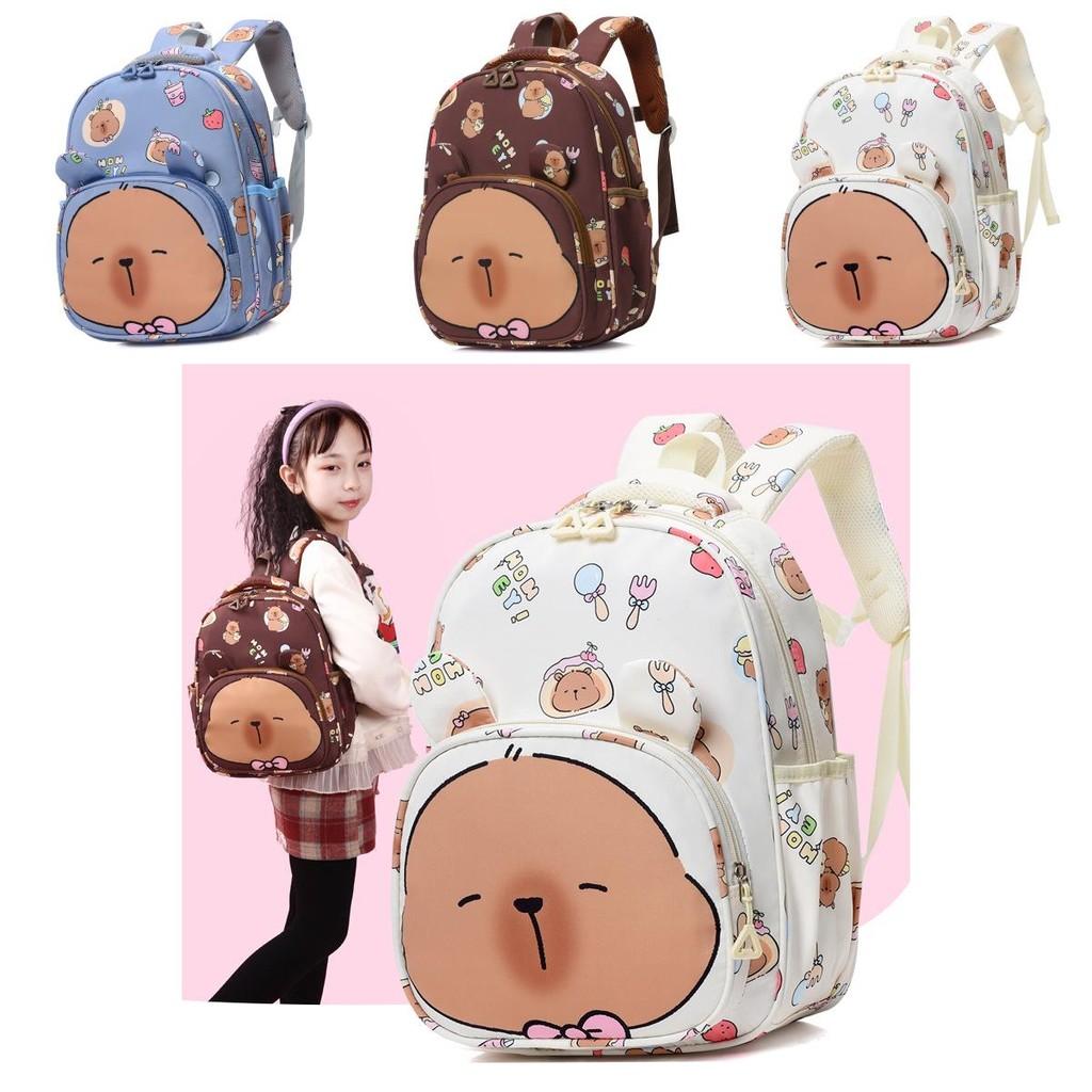 Adorable Capybara School Backpack For Kids Spacious And Lightweight With Breathable Design