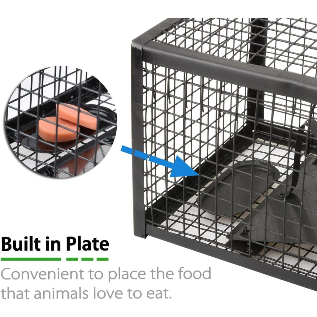 Pachet de 2 Capcane Umane pentru Șoareci și Șobolani vii pentru Interior și Exterior (Negru)