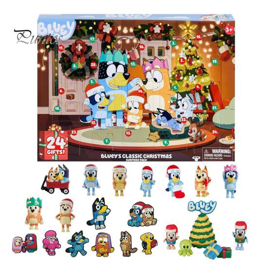 

Рождественский адвент-календарь, мультяшный календарь обратного отсчета с изображением собак, фигурки щенков, 24 дня сюрпризов, адвент-календарь для рождественского подарка E