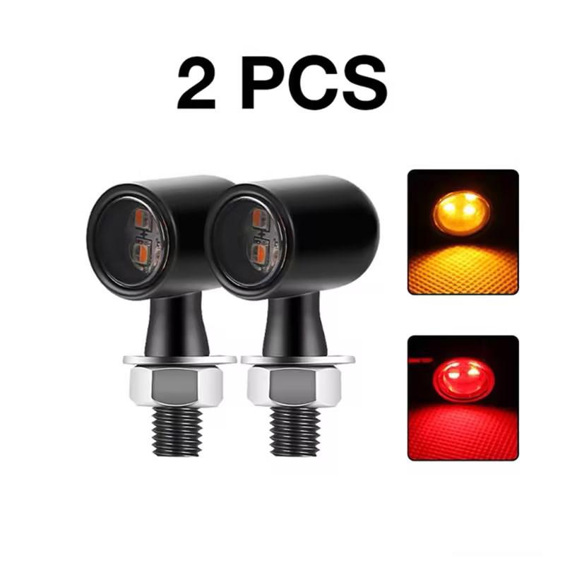 E24 Retro Mini Bullet Turn Signal Lights Blinker Indicator Lamp Integrated LED Tail Brake Daytime Running Light For Cafe Racer