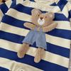 Levinjia Baby Strampler mit Streifen und kleinem Bären - Langarm-Body für Jungen und Mädchen für Frühling/Herbst
