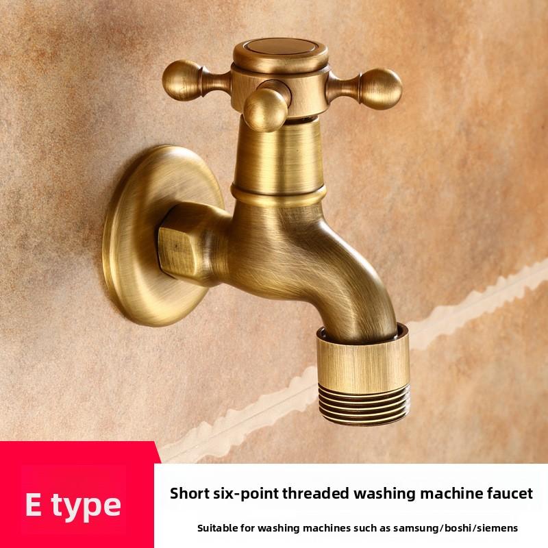 Vintage Solid Brass Jednouchwytowy kran do pralki ścienny kran wodny