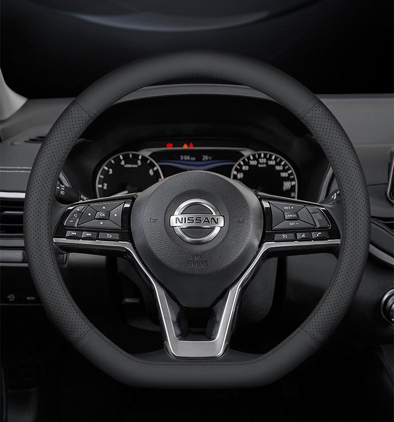 Echte Lederlenkradabdeckung für Nissan Sylphy, Teana, Qashqai, Sunny, Tiida