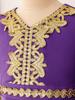 Middle Eastern Muslim Evening Dress with Long Sleeves and Puffy Long Skirt In Purple for Festival Performances
