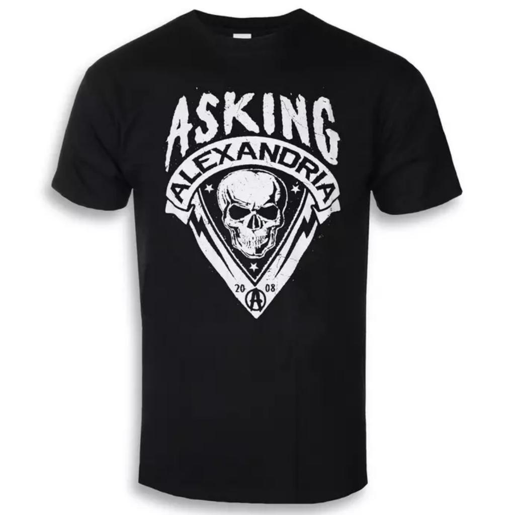 Asking Alexandria Skull Shield Pattern Printed TShirt Metal Core Band TShirt Suitable For Both Unisex And Unisex To Wear