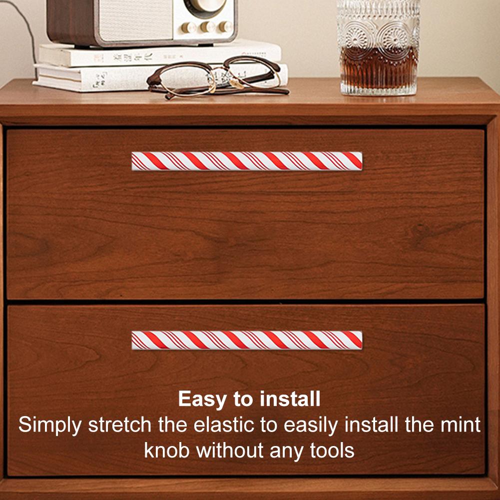 2/4PCS Christmas Peppermint Knob Covers Decorative Cabinet Knob Cover Creative Door Knob Covers for Christmas Home Decoration