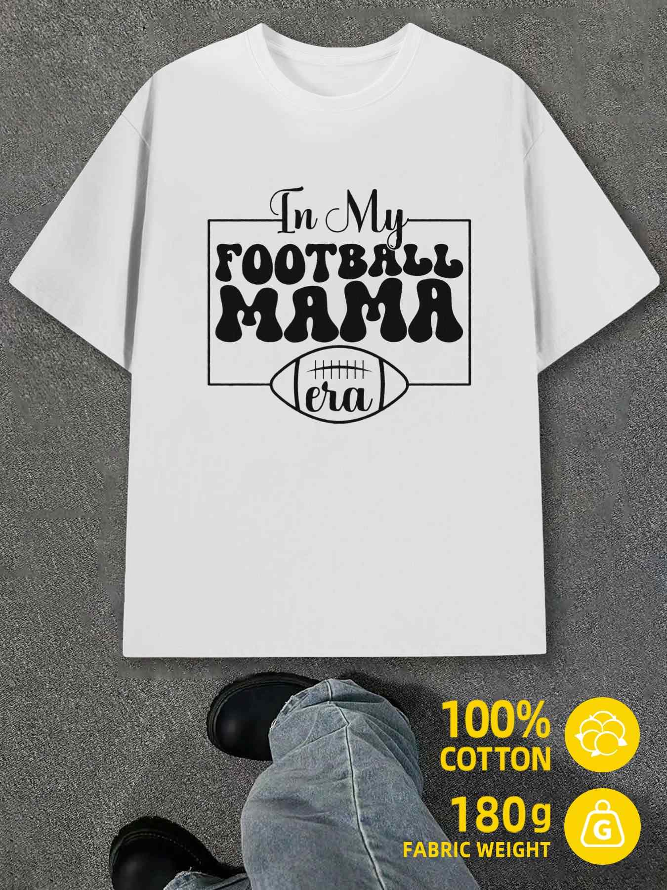 T-Shirt Y2K Football Mama White 3XL