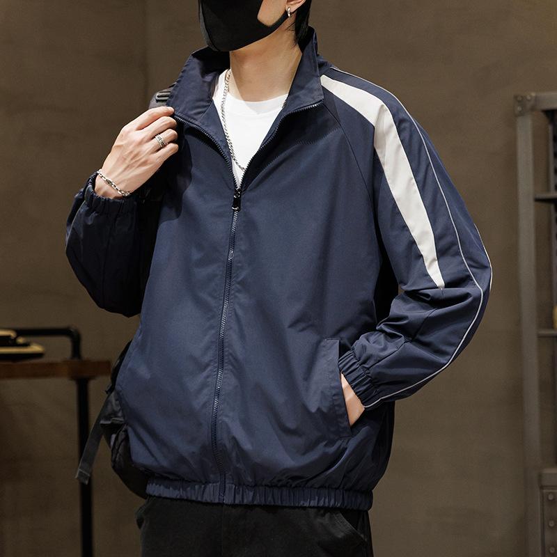 

Мужская куртка свободного покроя весна-осень, модная трендовая куртка 3XL тёмно-синий