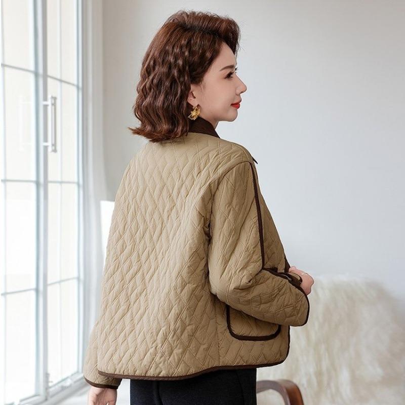 Color Matching Lapel Padded Coat Loose New Winter Warm Padded Jacket Padded Jacket Top Women