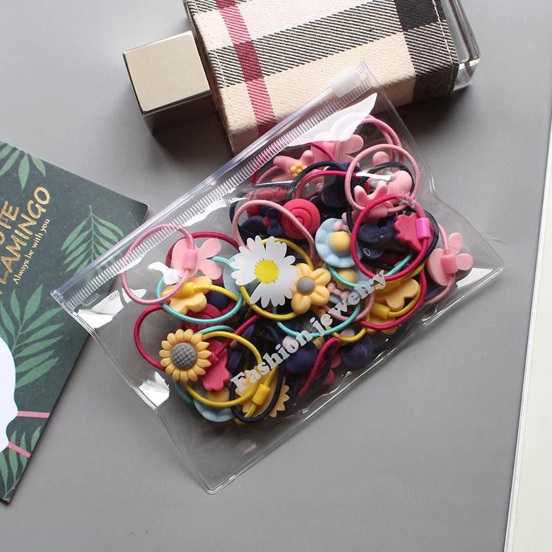 20PCS Children Hair Ties Headdress Not Hurt Scrunchies Girls Elastic Hair Band Kids Hair Rope Rubber Band Set Hair Accessories