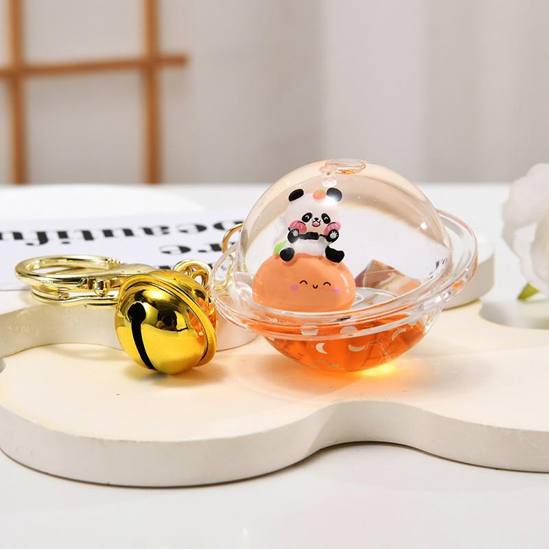 Creative Cartoon Panda Floating Bottle Keychain – Cute Bag Pendant Toy