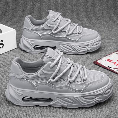 Novos sapatos Tide 2024, tênis de corrida da moda, versáteis, respiráveis, casuais, masculinos, sola grossa, antiderrapantes, tênis de grife masculino