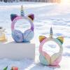Winter Colorful Earflap Warm Skiing Earmuffs Soft Plush Ears Cover Children Adult Unicorn Dye Tie Headgear Warmer Christmas Gift