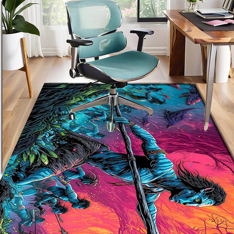 Alfombra con Patrón de Avatar, Felpudo para Interior/Exterior, para Picnic, Sala de Juegos, Dormitorio, Oficina, Sala de Estar, Alfombra Decorativa para el Hogar, Regalo de Cumpleaños