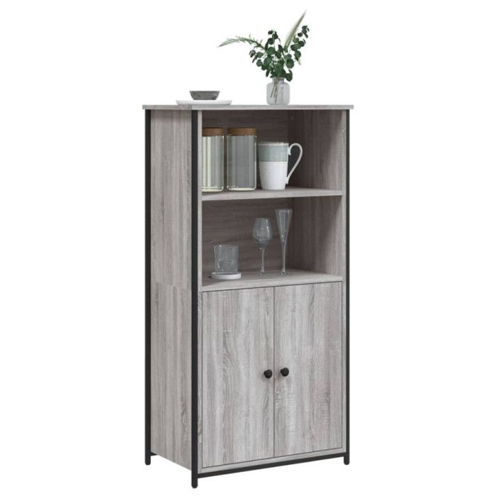VidaXL Buffet haut sonoma gris 62x36x121,5 cm bois d'ingénierie 834213