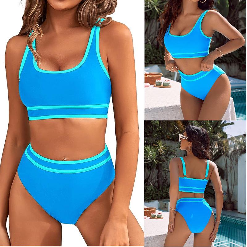 

Women s Split Bikini: European & American Style, Sexy Solid Color Swimwear Small