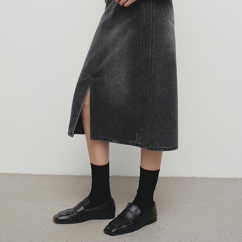 Broadcast Women's Vintage Washed Denim Midi Skirt