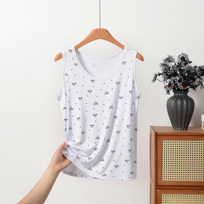 

XL-8XL Большие размеры Модальный Топ-майка с круглым вырезом Летние женские без рукавов Топы Топ-майка с бантом Повседневные свободные футболки Базовый слой нижняя рубашка XL белый