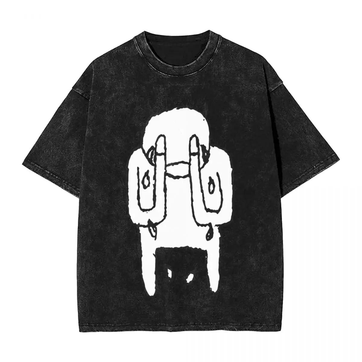 Washed T Shirts Radiohead Amnesiac Album Hip Hop Vintage T-Shirt Oversize Rock Streetwear 100% Cotton Tops Tops Tees Men Women S