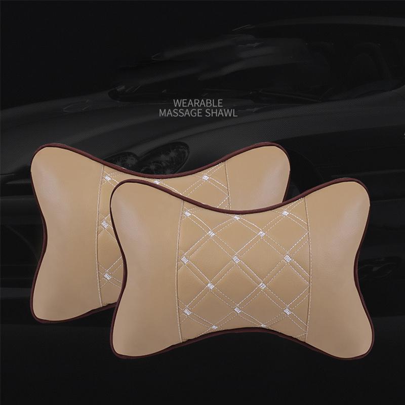 

Универсальные автомобильные подушки для шеи с обеих сторон из искусственной кожи, подголовник для облегчения боли в голове, наполненная волокном, автомобильная подушка, подушка для шеи