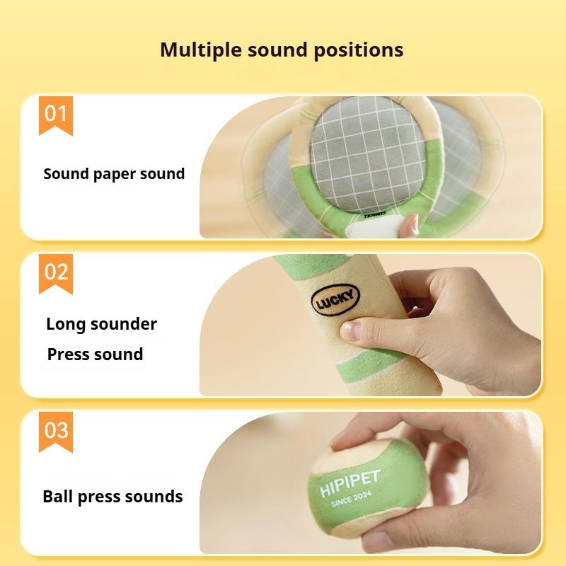 Pet Supplies Dog Tennis Sports Vocalization Teething Companionship Racket Toy Set