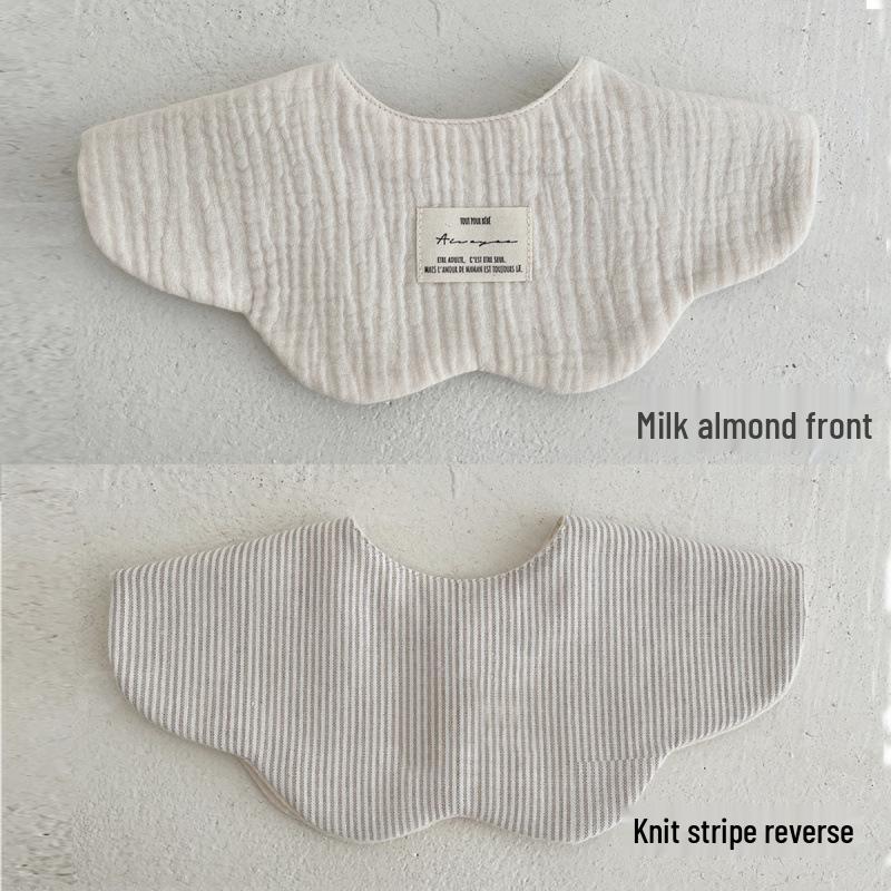 Pure Cotton Korean-Style Baby Drool Bib - Lightweight, Absorbent, Anti-Spit Up, Petal Design