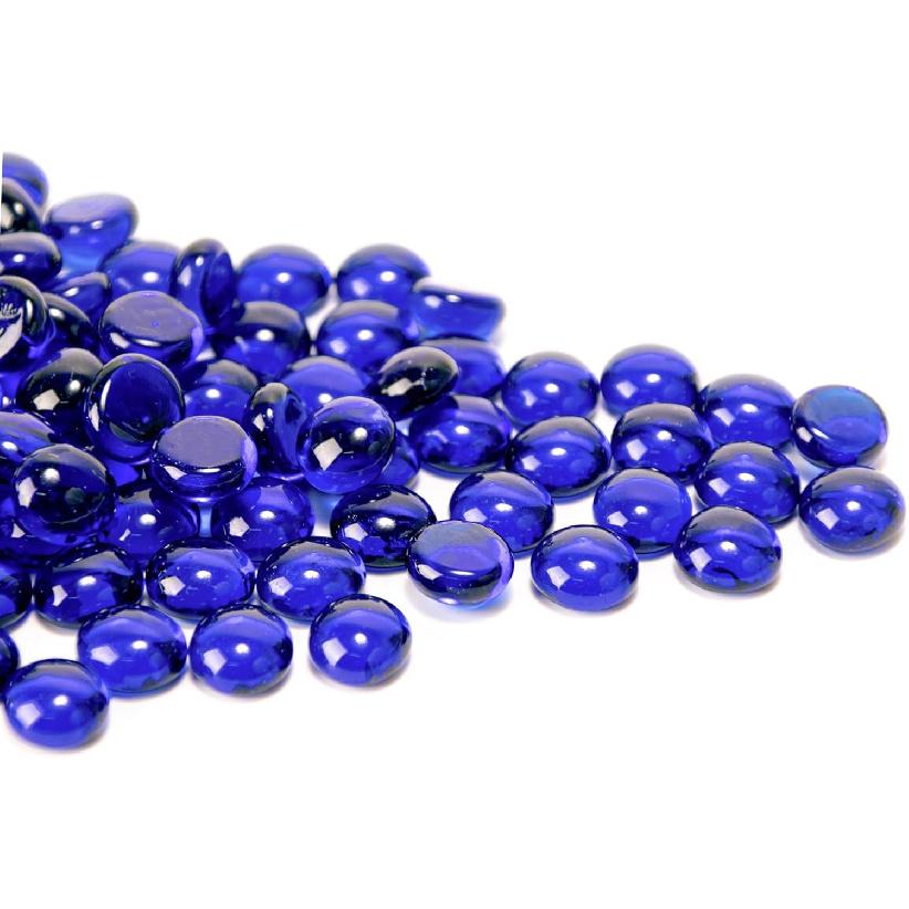 50PCS Mini Glass Gems,Mixed Colour Mancala Stones Flat Bottom Marble Beads for Home Decorative Art Craft Vase Filler(0.5"~0.7")