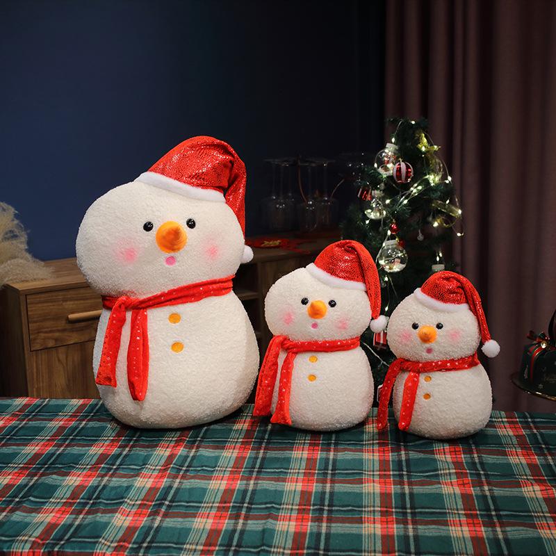 Santa Claus and Snowman Plush Doll Gift Pillow