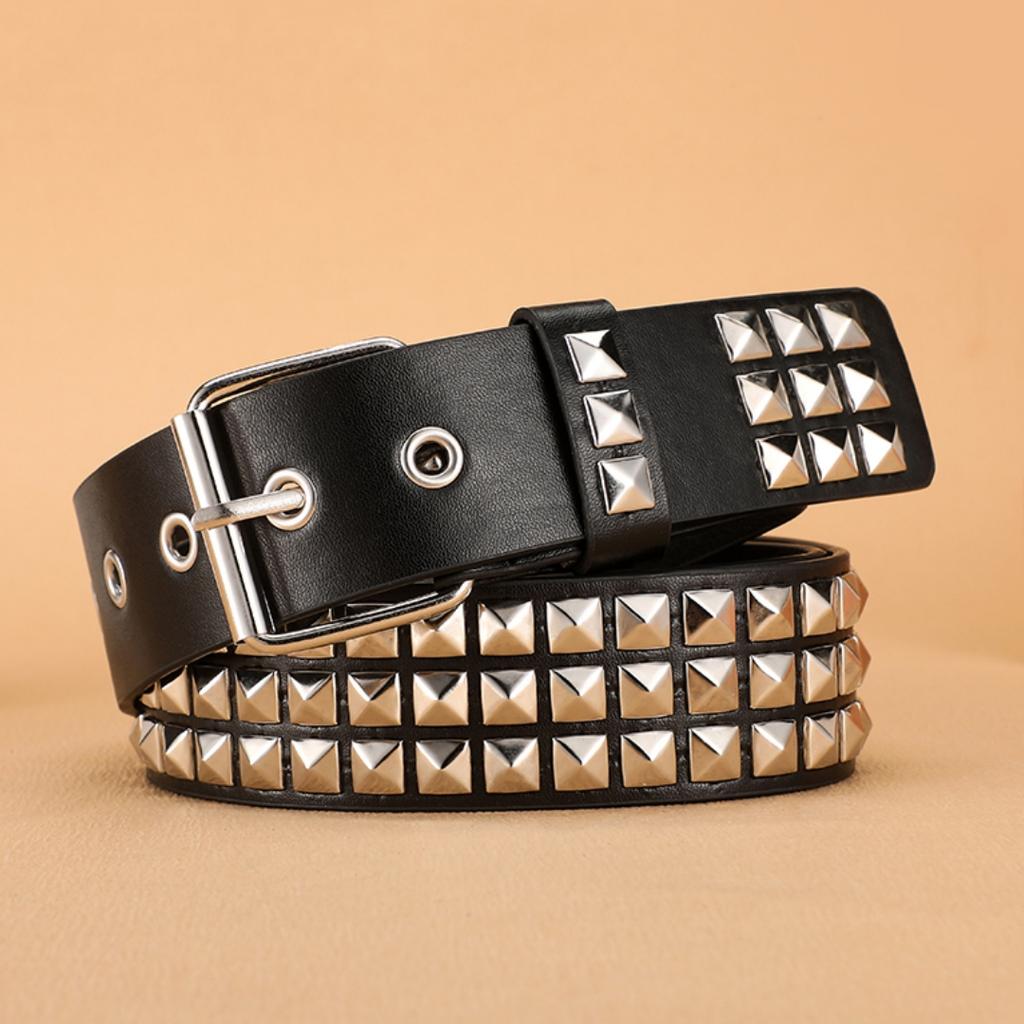 Trend Rivet Belt Heavy Metal Belt Men Women Punk Nightclub Rock Style Belt Jeans Belt Y2K Belt Fashion Decoration Women' Belt