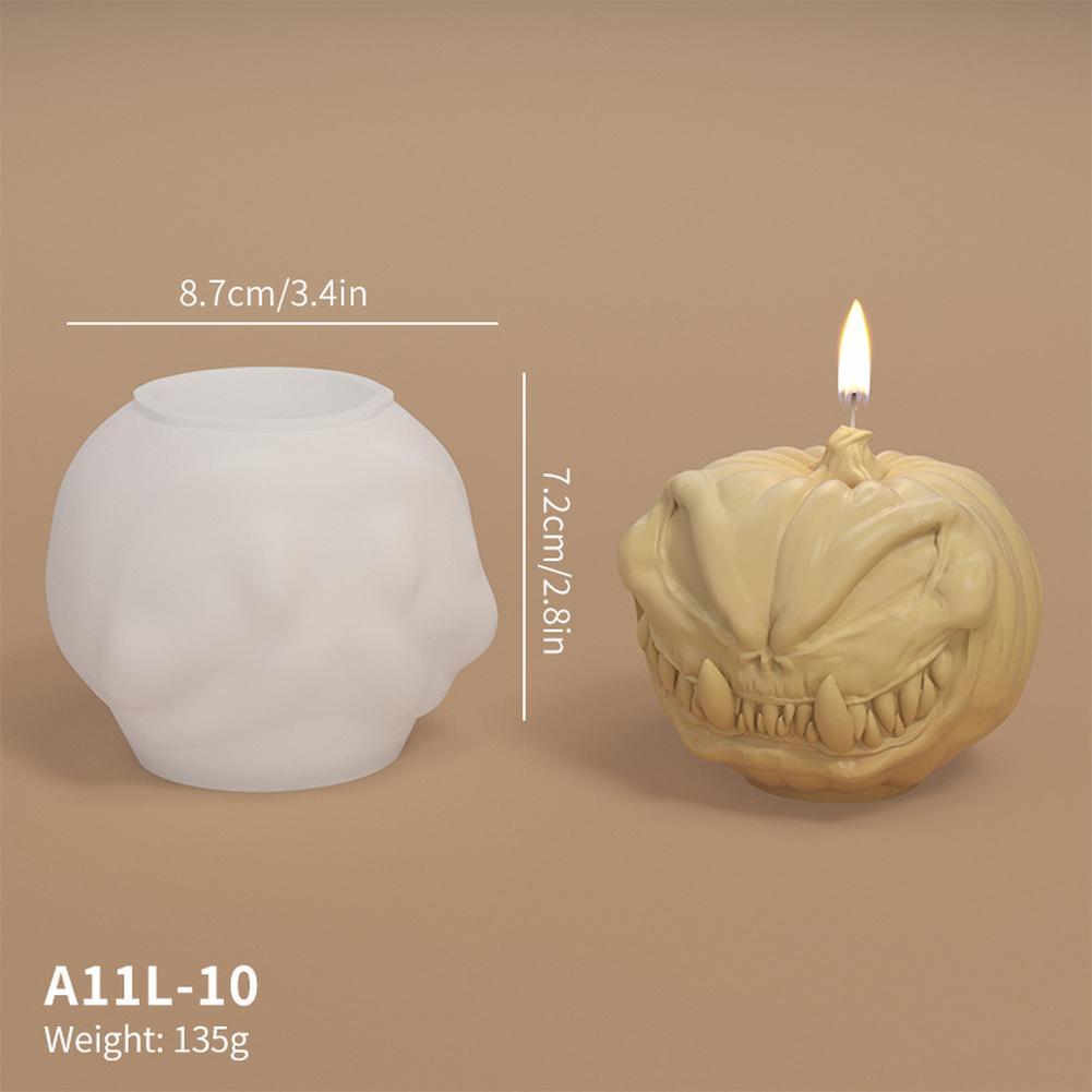 Silicone Skull Pumpkin Candle Models, Halloween Skeleton Skull Cast, Reusable Candle And Ornament Making Silicone Cast For DIY