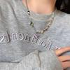 Seven-Color Heart Stone Epoxy Necklace for Women - Summer 2023 Trendy Clavicle Chain
