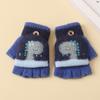 Children's Thickened Warm Winter Gloves Baby Knitted Outdoor Coldproof Gloves Flip Half Finger Men's Fleece Gloves