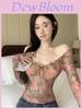 Tshirt For Women Oversize V Neck Floral Print Spring 2025 Casual Top