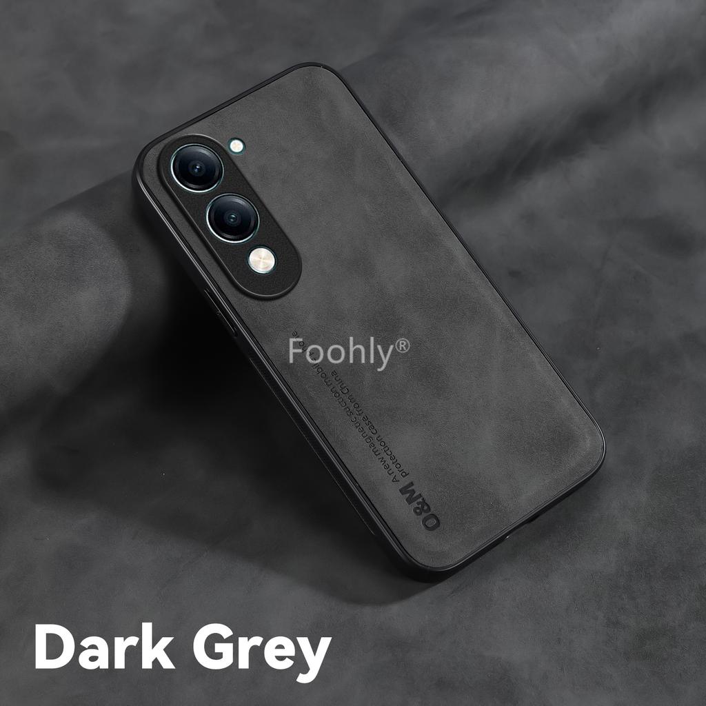 Nubuck Leather Magnetic Case for Vivo Y04 Y29 4G Y29s 5G Protective Cover Shockproof Back Shell Coque Capa Fundas