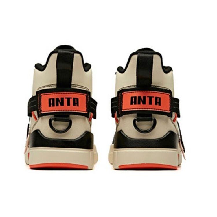 Anta Lifestyle Series Casual Wear Durable Non-Slip High-Top Skate Shoes Men Sneakers Black Orange 91948082-3