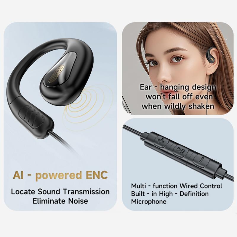 NUEVO Auriculares con Control por Cable Tipo Clip-on Tipo C y 3.5mm Auriculares Inalámbricos con Sonido Envolvente 9D Auriculares Deportivos Auriculares ENC con Micrófono HD Para Samsung