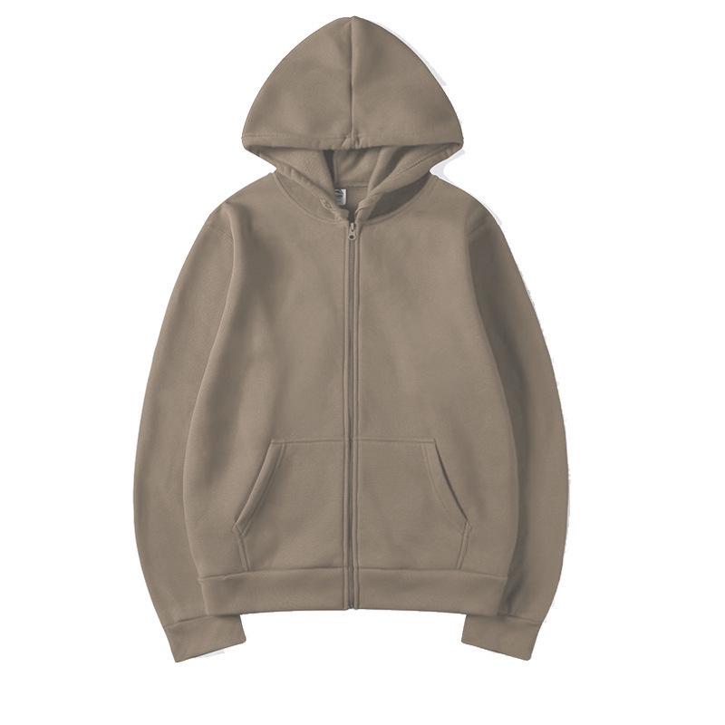 2025 Unisex Hooded Cardigan: Solid Color, Loose Fit for Spring/Autumn Sportswear
