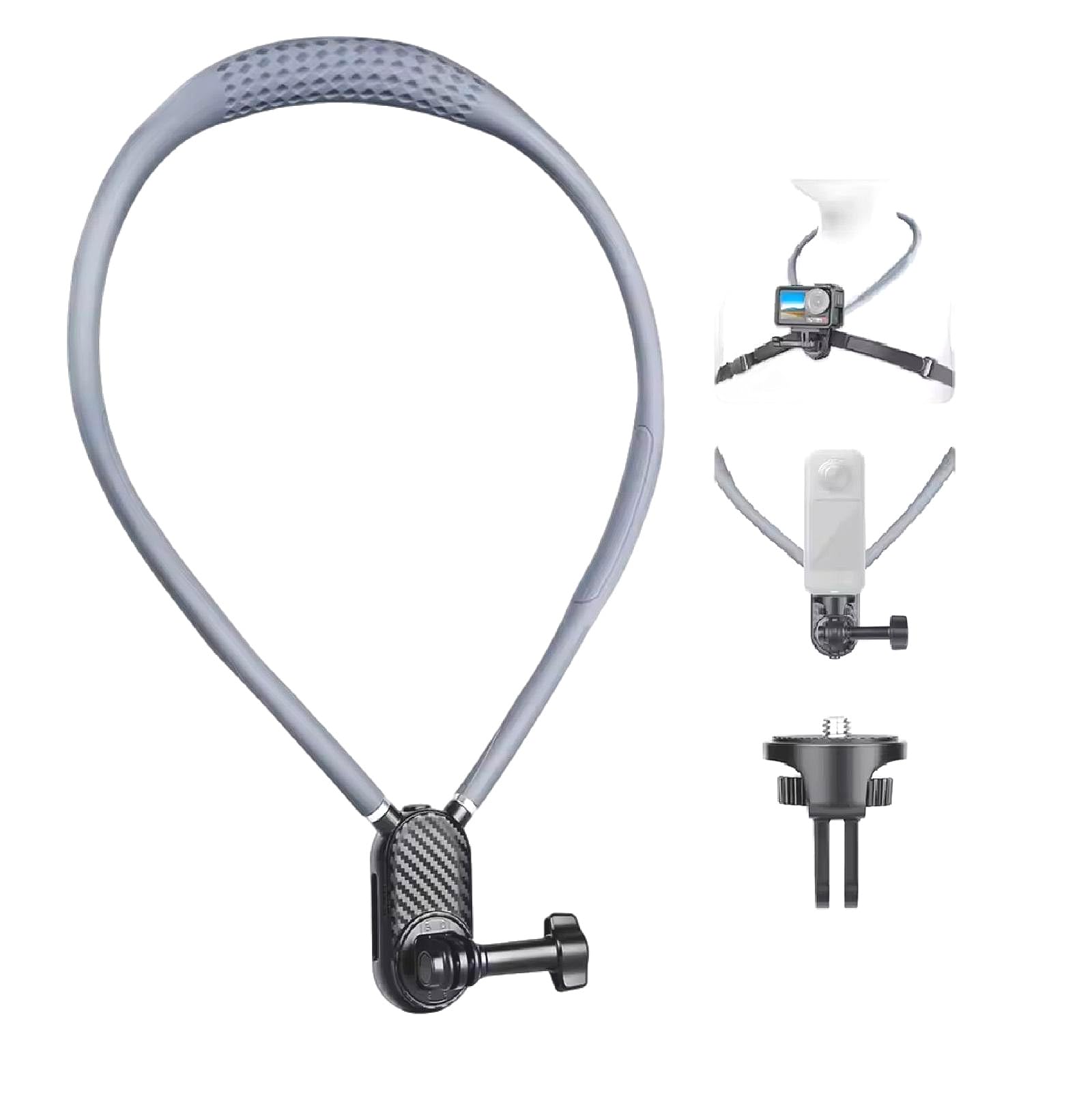 

Action Camera Necklace Mount with Adjustable Neck Holder and Soft Pad for POV Compatible with Go Insta and DJI Osmo Quick Release Wide and Chest Strap