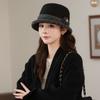 Wool Bucket Hat Women's Small Edge Autumn and Winter Thermal Hat Casual Basin Hat Knitted Ear Hat New Wool Hat