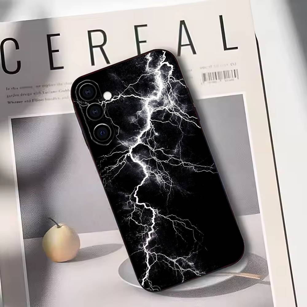 Lightning Realistic Aesthetic Phone Case For Samsung Galaxy A73,A72,A71,A70,A53,A52,A51,Others Soft Black Cover