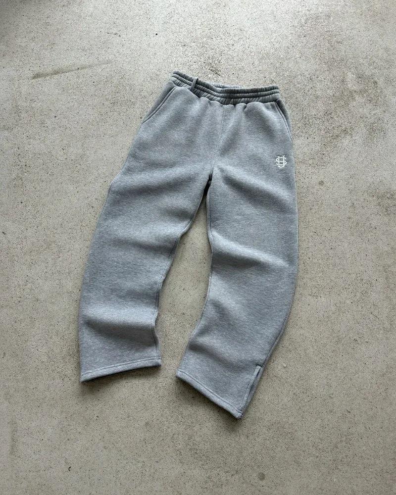 Europäische & Amerikanische Bestickte Reißverschluss-Jogginghose, Streetwear US-Größe für Männer & Frauen - Lässiger High Street Hip Hop Stil gray