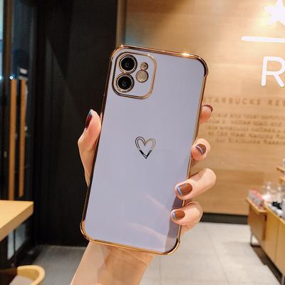 Luksusowe powlekanie żelu krzemionkowego Love Heart etui na telefon komórkowy dla iPhone'a 16 Pro Max 15 14 13 12 Pro 11 XR X XS Max 7 8 Plus modne etui na telefon komórkowy