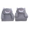 Kids Sofa Cartoon Gray Dog  Foldable Wide Handle Soft Breathable Toddler Chair for Reading Rela