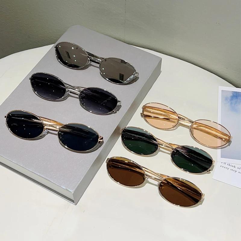 Vintage Oval Sunglasses Women Fashion Retro Outdoor Casual Shades Men New in Trendy Brand Design Decor Eyeglasses UV400