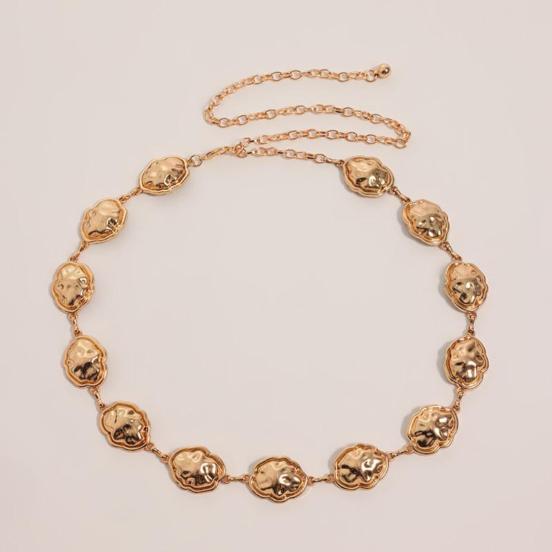 Womens Metal Cloud Waist Chain With Geometric Line Design Spring Fashion Jewelry золотой