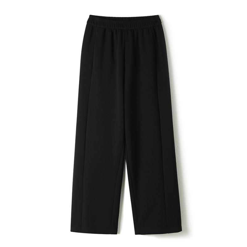 

Осенние брюки из хлопка с жидким аммиаком для маленького человека, прямые, с частичным швом, с вертикальным карманом, повседневные спортивные тонкие свободные длиной девять пятых, 5 вариантов носки M чёрный