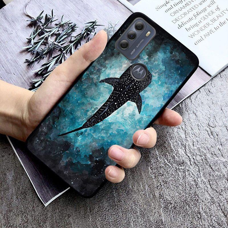 Ocean Whale Shark Case for Motorola Moto EDGE 20pro EDGE 20lite E6 E7 Cover G STYLUS GPLAY GPOWER G 5G PLUS G30 G100 Funda Coque