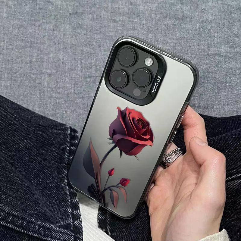 The new dark red rose is suitable for iphone17 mobile phone case Apple 15promax/14/13pro/12 Europe, America and 16.
